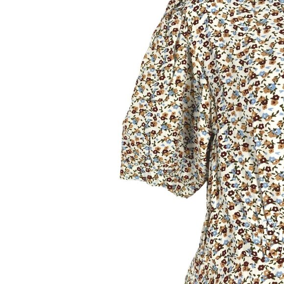 Faithfull the Brand Sidonie Mini Dress Size 4 Aurelia Off White Chestnut NWT - Picture 4 of 13